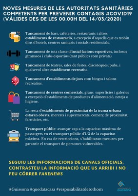 ACTIVADES MESURES DE PREVENCIÓ DAVANT EL #COVID19