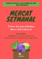 DESPRÉS DE DEU MESOS, GUISSONA RECUPERARÀ EL MERCAT SETMANAL AMB TOTES LES PARADES