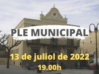 DIMECRES 13 DE JULIOL, PLE MUNICIPAL