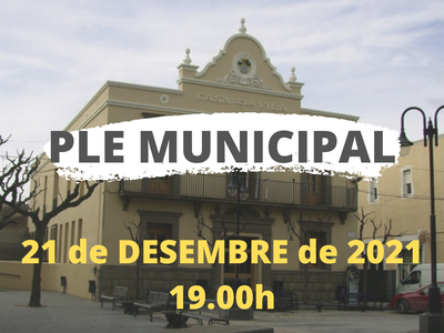 ES PREPARA EL PLE MUNICIPAL PEL PROPER DIMARTS 21 DE DESEMBRE