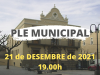 ES PREPARA EL PLE MUNICIPAL PEL PROPER DIMARTS 21 DE DESEMBRE