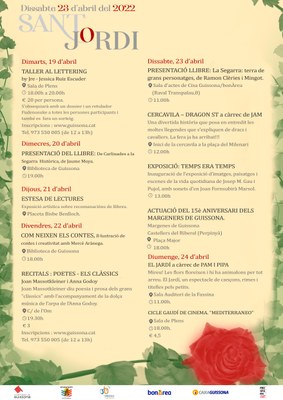 ES PREPARA LA SETMANA DE SANT JORDI A GUISSONA