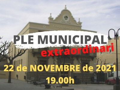 ES REPARA EL PLE MUNICIPAL EXTRAORDINARI PEL PROPER DILLUNS 22 DE NOVEMBRE