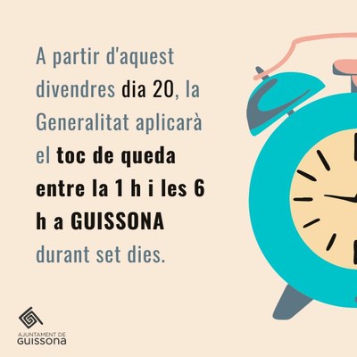 GUISSONA ENTRA AL LLISTAT DE MUNICIPIS AMB TOC DE QUEDA