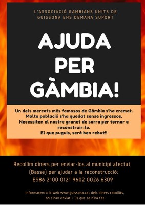 L’ASSOCIACIÓ DE GAMBIANS RECAPTA FONS PER RECONSTRUIR UN MERCAT AL SEU PAÍS