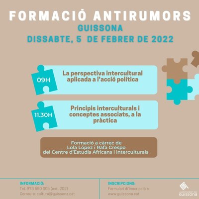 LA TAULA DE CONVIVÈNCIA INTERCULTURAL DE GUISSONA PROPOSA UNA FORMACIÓ EN GESTIÓ DE RUMORS