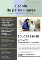 PROPOSTA CONJUNTA PER AL CICLE DE XERRADES QUE OFEREIX L'ESCOLA DE PARES I MARES DE GUISSONA.