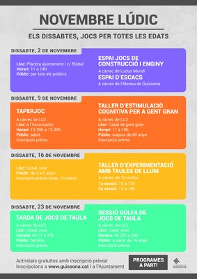 NOVEMBRE LÚDIC, UNA NOVA PROPOSTA PELS AMANTS DELS JOCS DE TAULA
