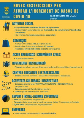 NOVES MESURES PER A LA CONTENCIÓ DE LA PANDÈMIA COVID 19