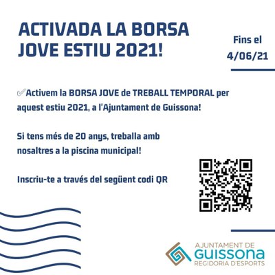 S'ACTIVA LA BOSA JOVE DE TREBALL TEMPORAL MUNICIPAL